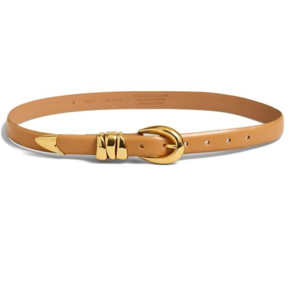 Madewell triple metal keeper belt in desert camel